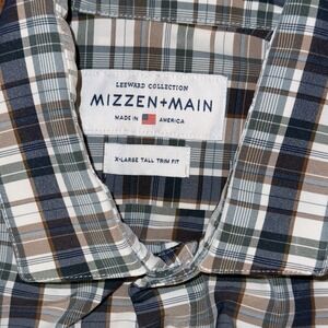 Mizzen And Main Performance Leeward Long Sleeve Button Up Men XL Tall Trim Plaid